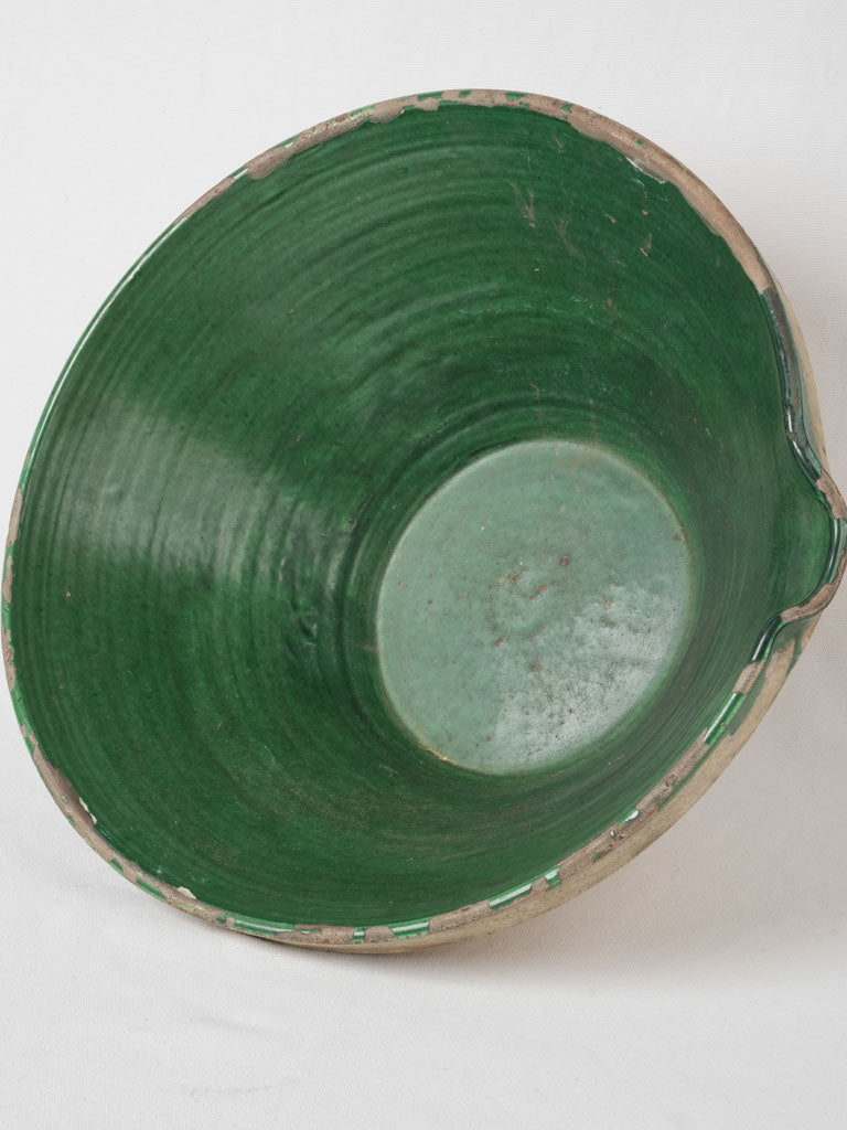 Traditional dark green fruit washing bowl