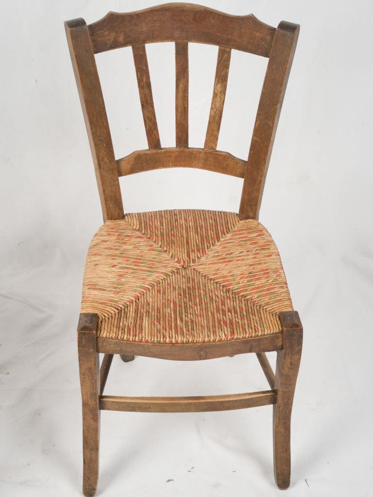 Set of 6 Vintage French Provincial Rush-Seated Chairs - 34¼"