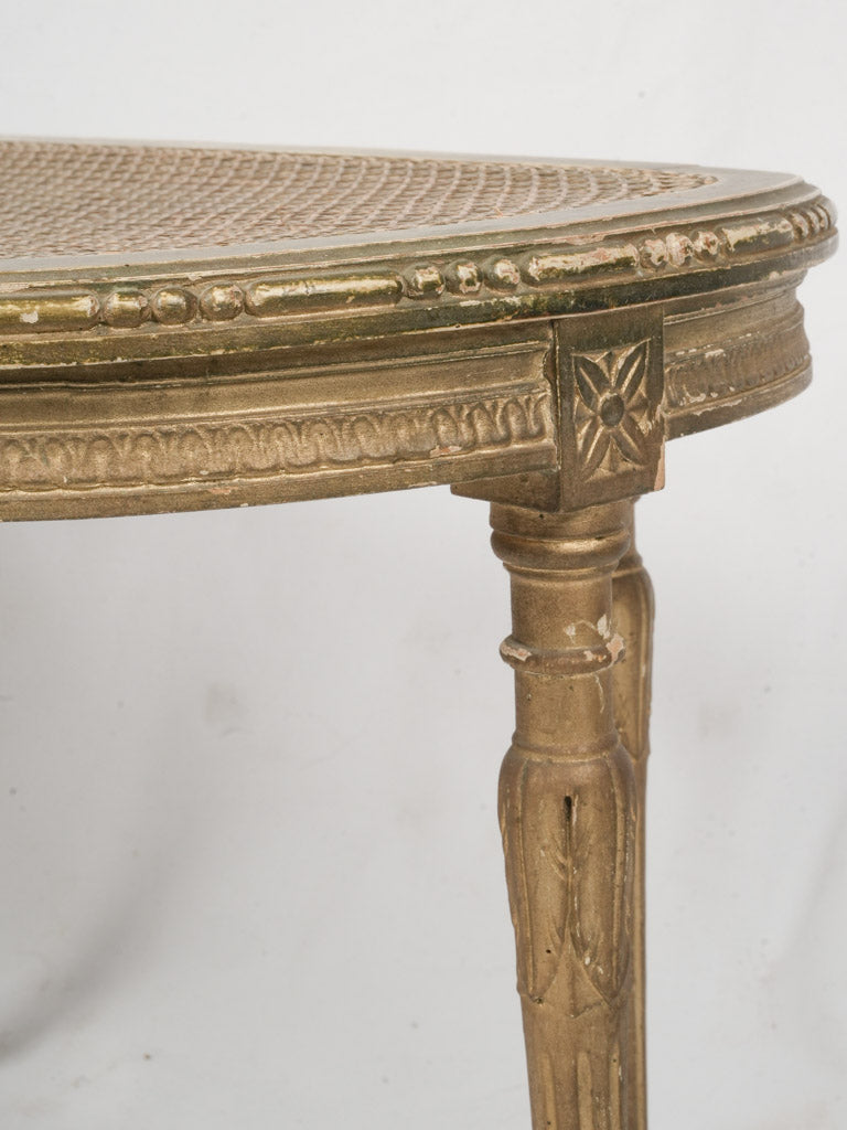 Delicate oval cane seat bench  