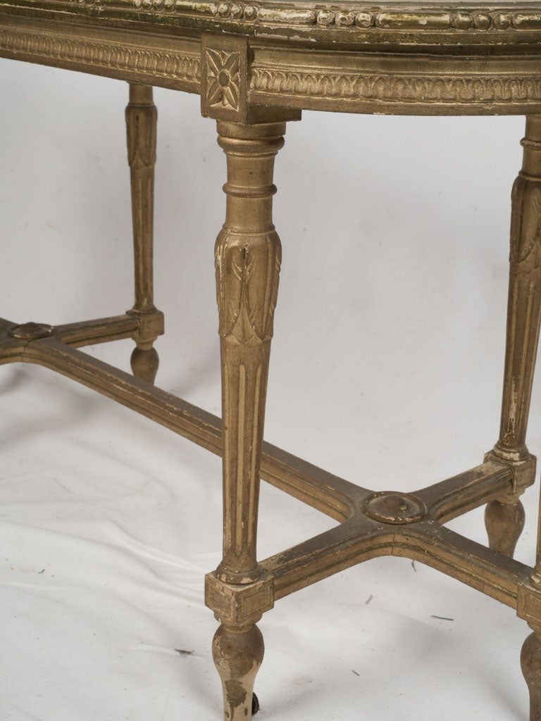 Antique French Louis XVI Style Giltwood Cane Bench - 35½"