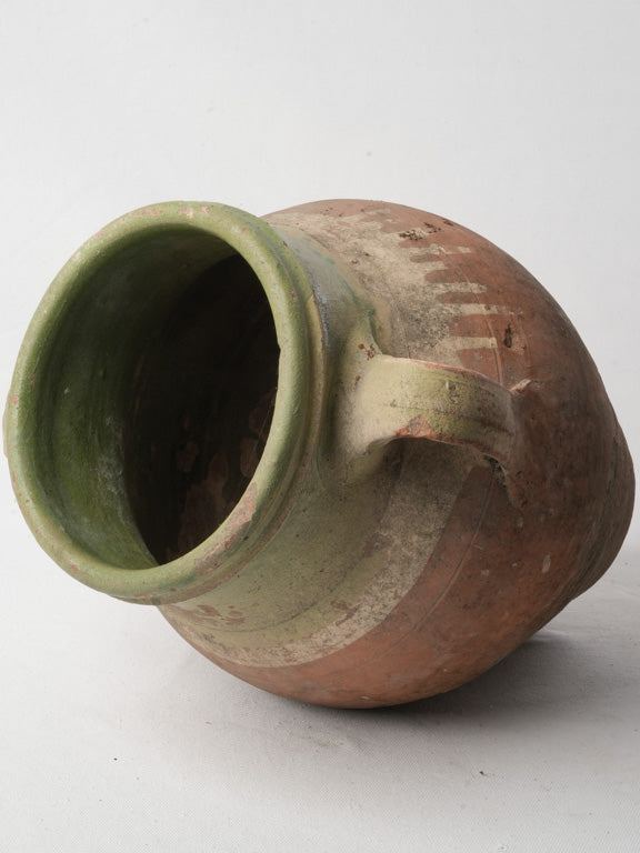 Rustic drip-glazed earthenware