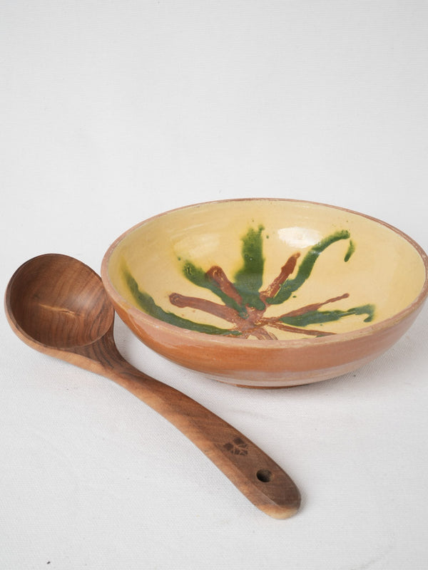 Vintage ocher and green glazed dish