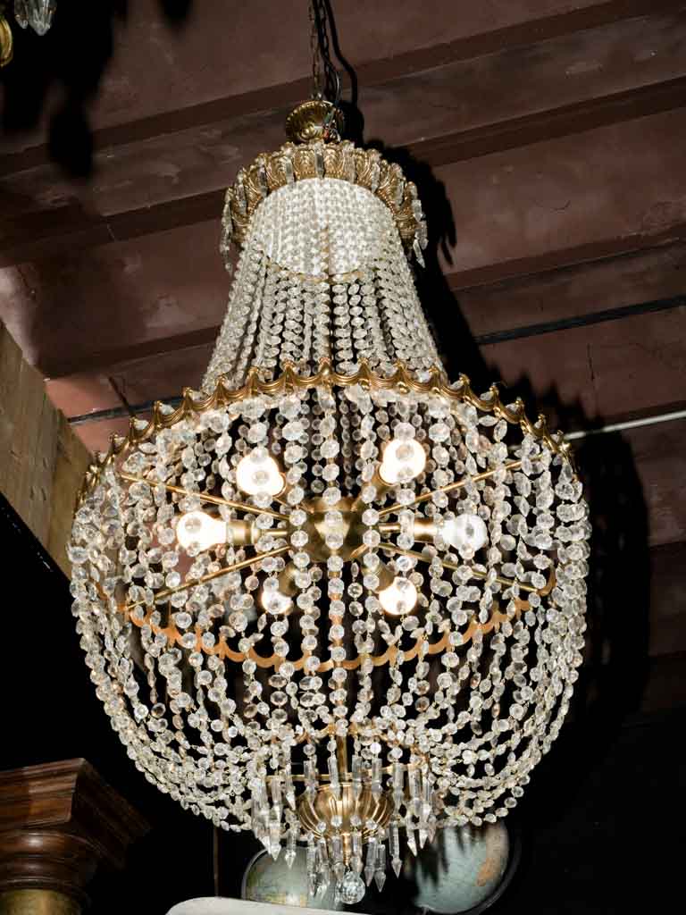 Luxurious faceted glass chandelier