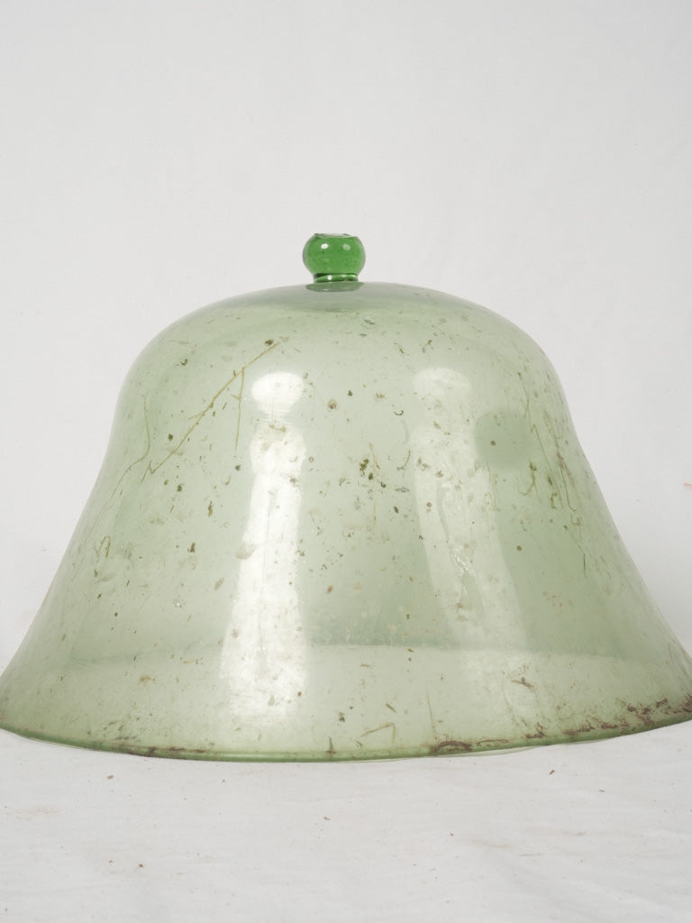 19th-century green glass garden cloche