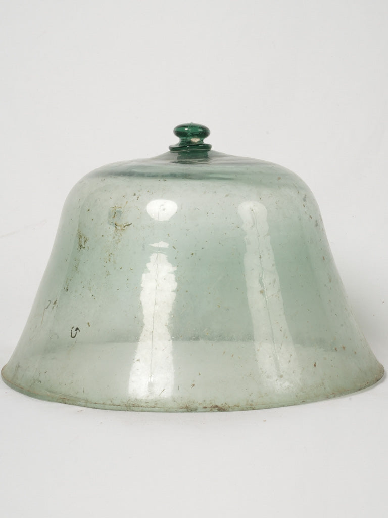 Aged green glass garden cloche