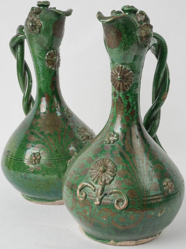 Rare Ottoman glazed terracotta pitchers