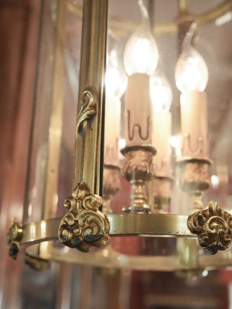 Antique French Gilt Bronze Lantern w/ 4 Lights - 23¼"