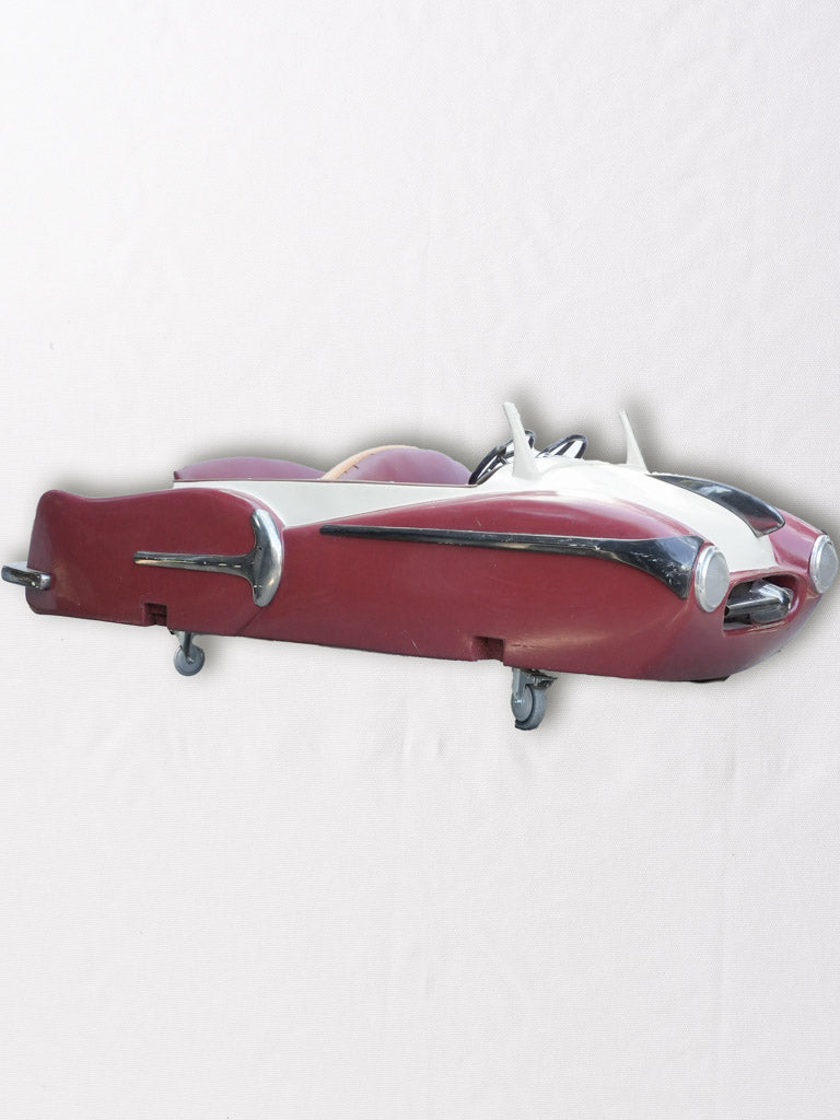 Antique red-beige tole car model