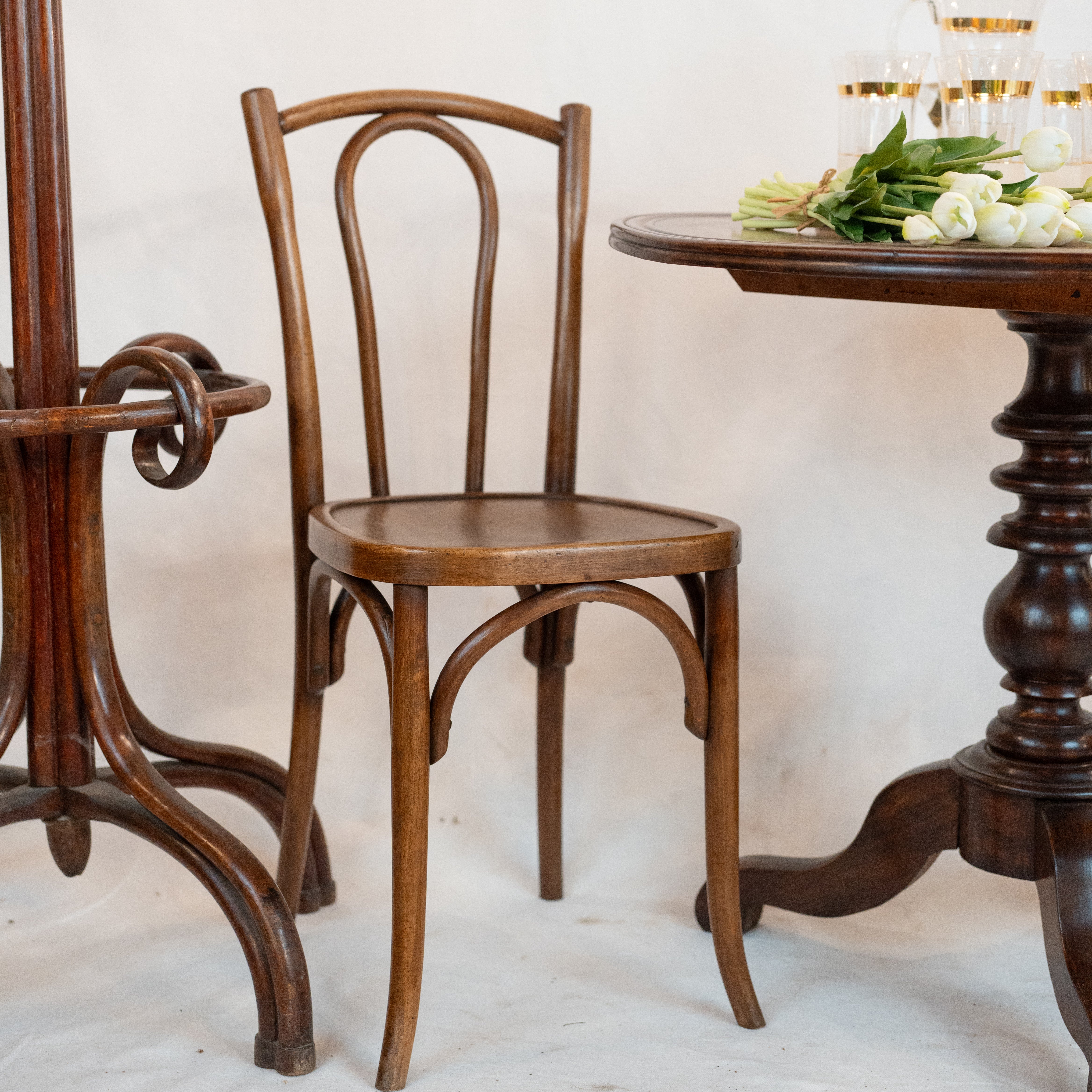 Charming walnut petit dining table