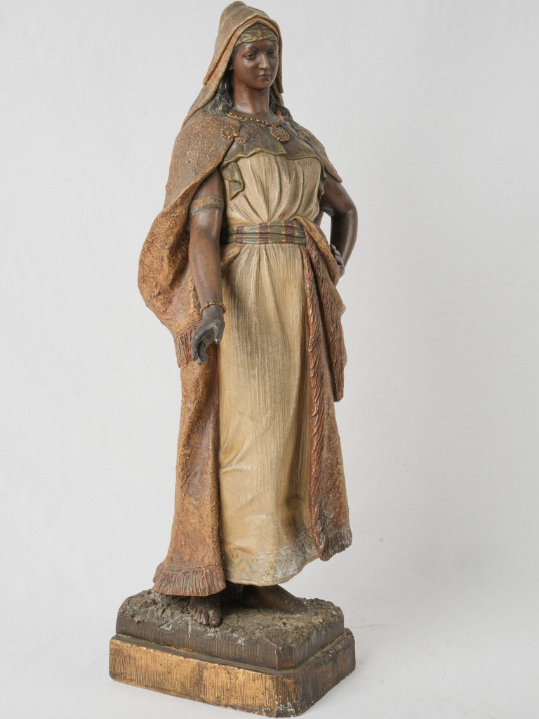 Polychrome terracotta sculpture Abla figure