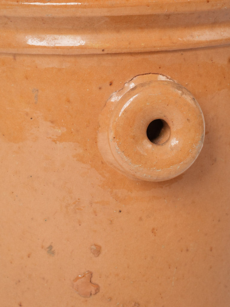 Traditional ocher glaze ear pot