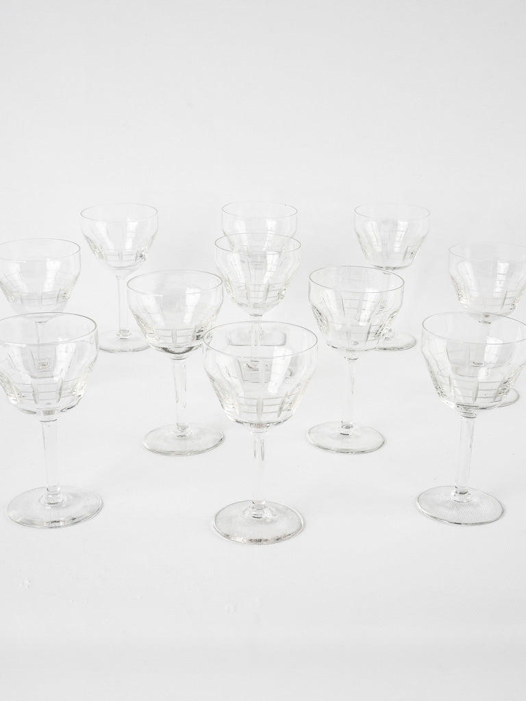 Set of 8 antique French wine glasses