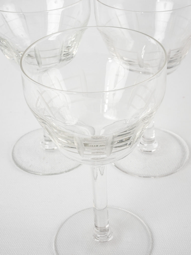 Set of 8 antique French wine glasses