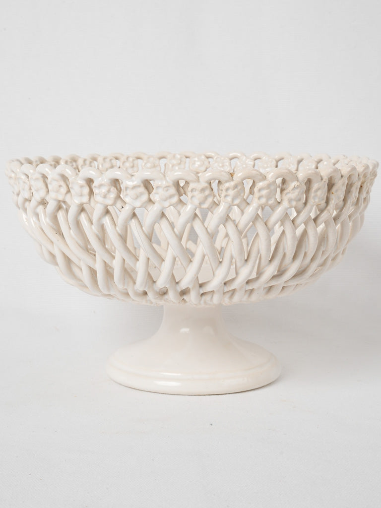 Artisanal openwork fruit bowl