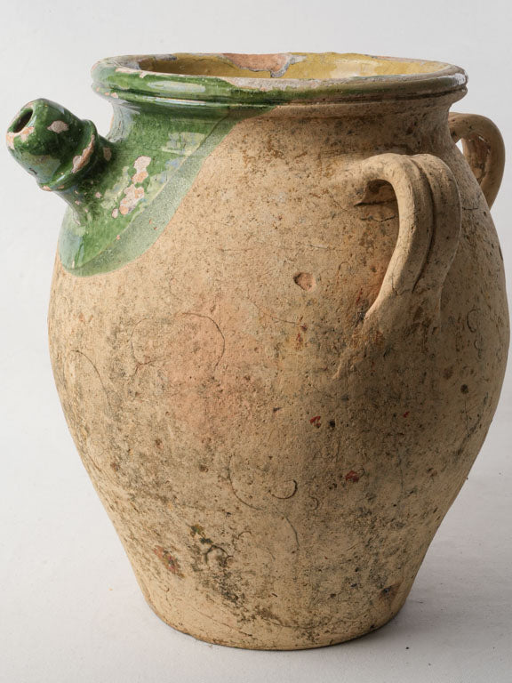 Antique terracotta jug three-handled