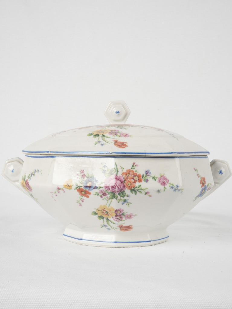 Charming French porcelain floral soupière