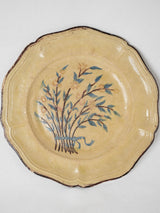 Vintage yellow ocher hand-painted plate