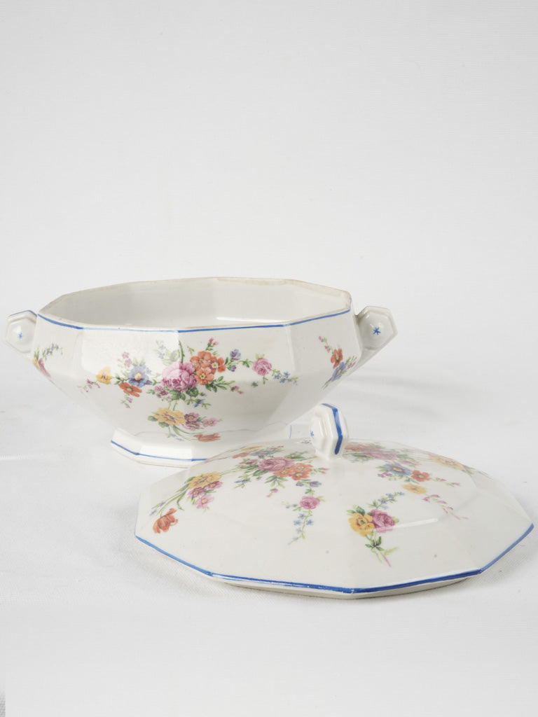 Elegant 1940s floral French tureen