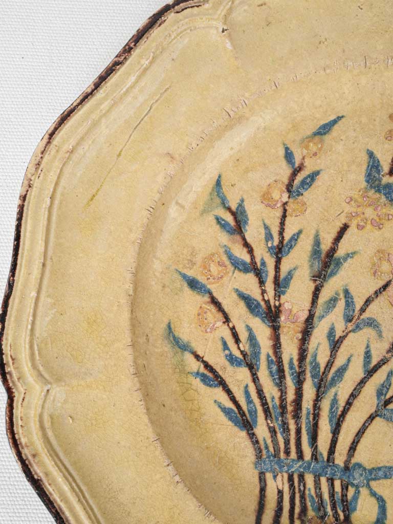 19th-century floral motif decorative plate