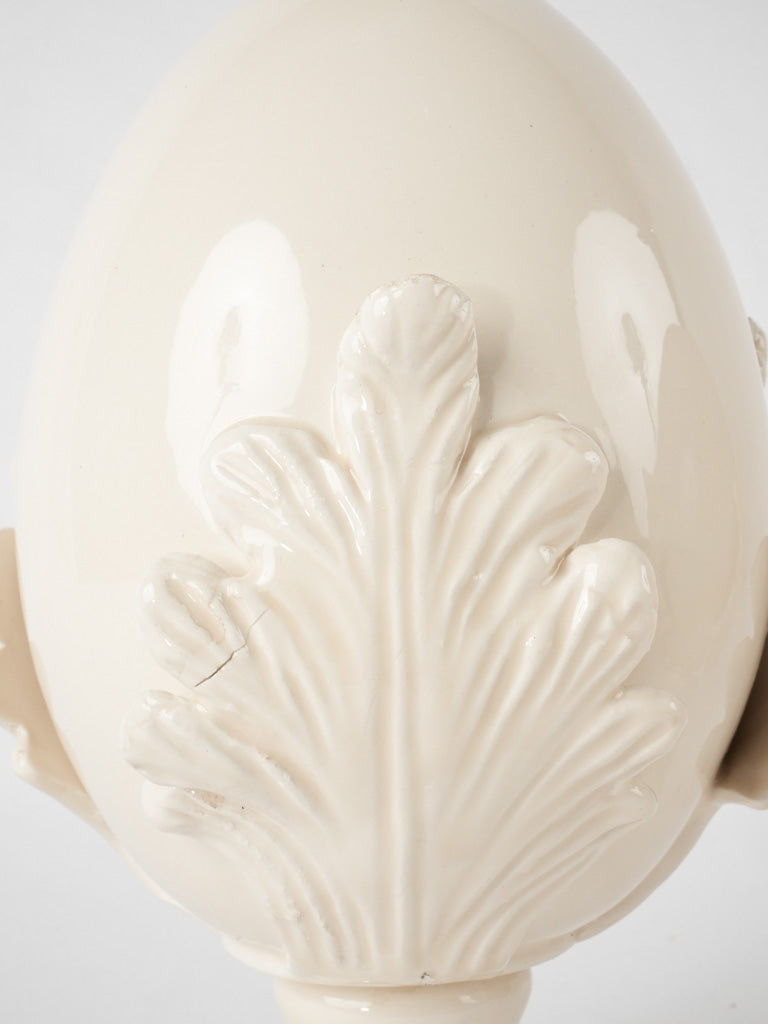 Decorative pair of egg ornaments - cream 9¾"