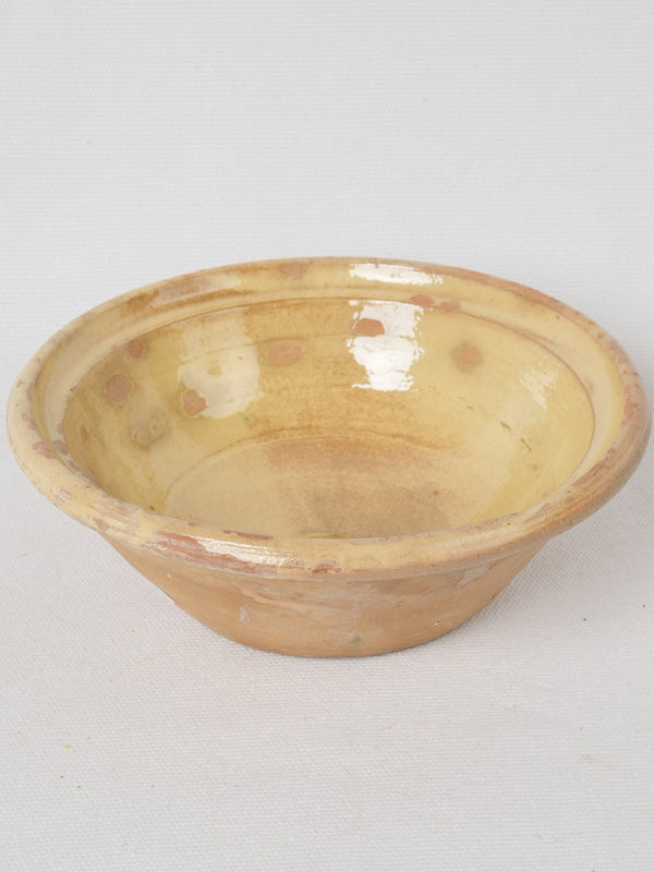 Vintage French yellow glazed terracotta bowl