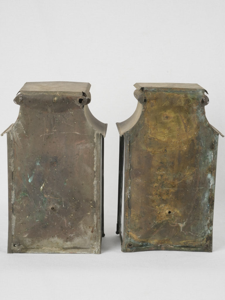 Time-worn oxidized zinc wall lights