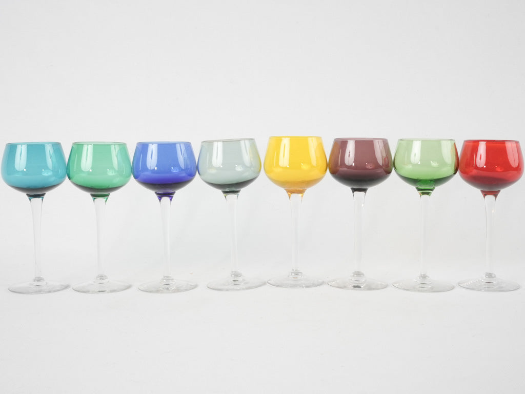 Colorful long-stem Alsace glassware