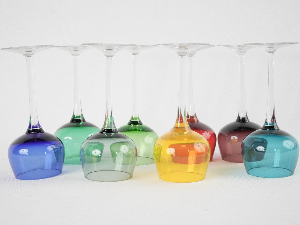 Vintage-style multicolor stemware collection