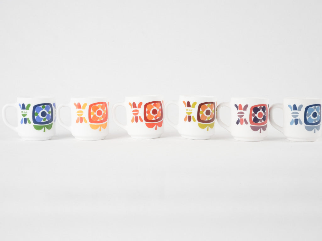 Nostalgic 1970s Mobil promotional mugs