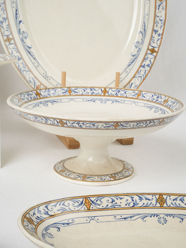 Late 19th-Century Creil et Montereau Ironstone "Colbert" Dinner Service - 44 Pieces