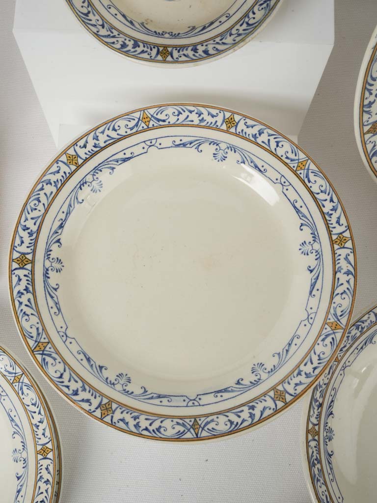 Late 19th-Century Creil et Montereau Ironstone "Colbert" Dinner Service - 44 Pieces