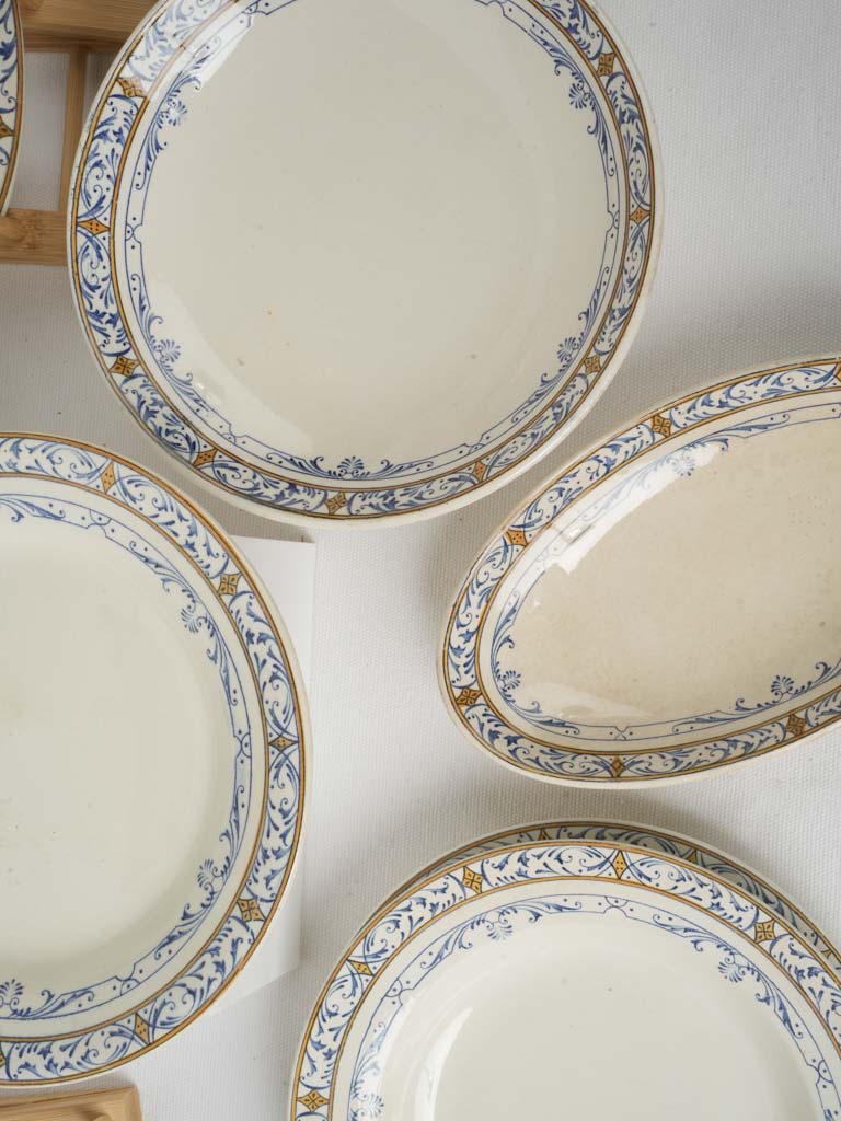 Late 19th-Century Creil et Montereau Ironstone "Colbert" Dinner Service - 44 Pieces