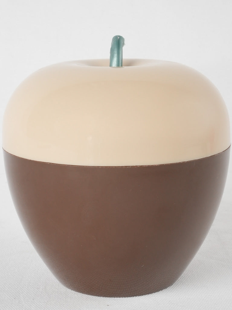 Two tone brown vintage apple ice bucket - 1970s - 6"