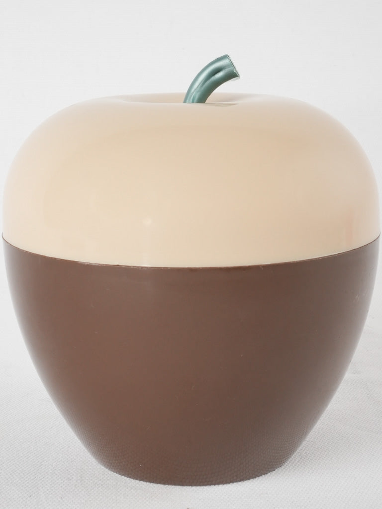 Two tone brown vintage apple ice bucket - 1970s - 6"