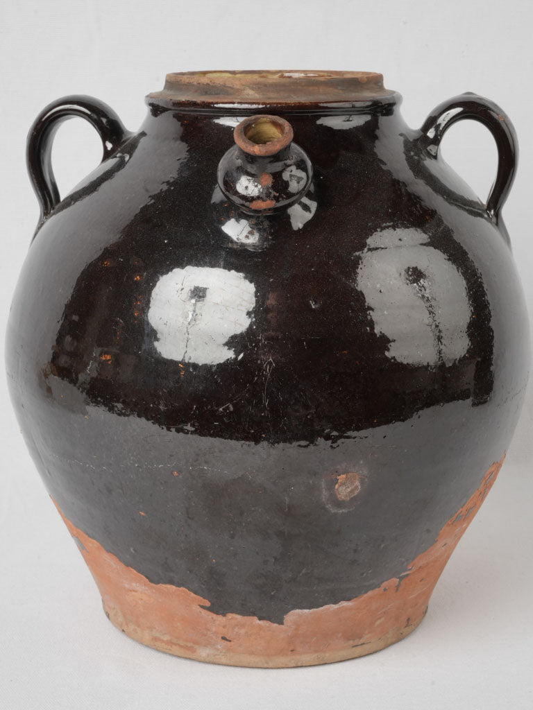 Elegant deep brown glazed vessel  