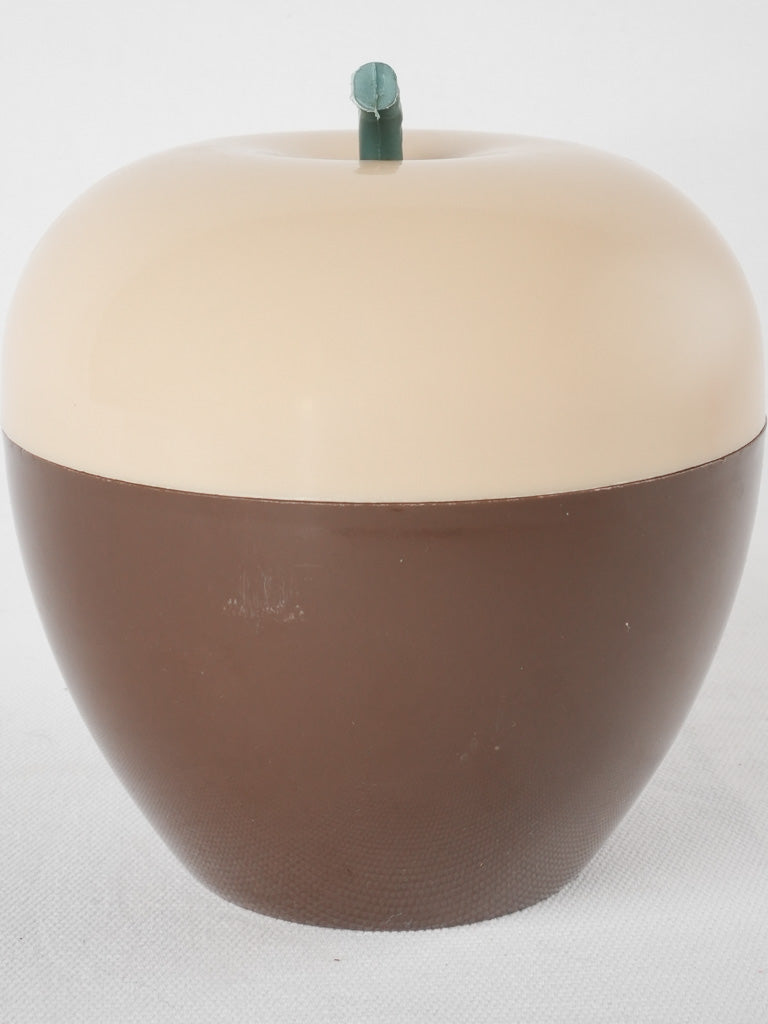 Two tone brown vintage apple ice bucket - 1970s - 6"