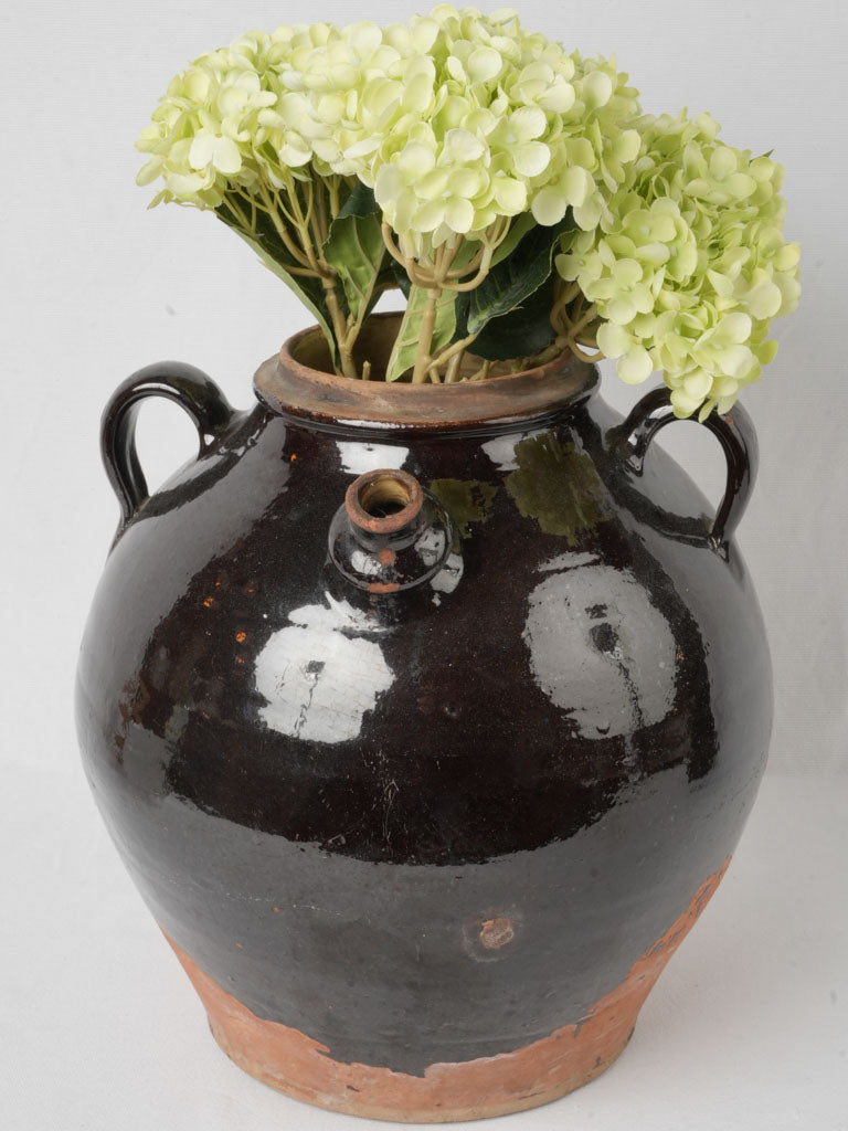 Vintage three-handled pottery jar  