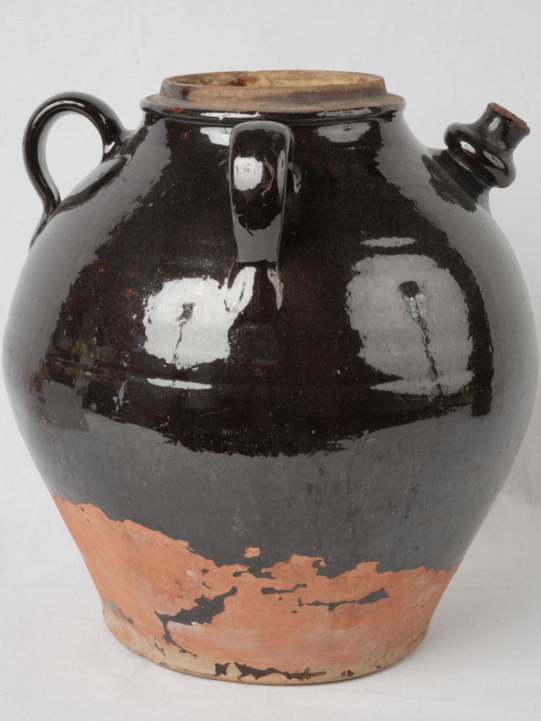 Distinctive unglazed base terracotta jar  