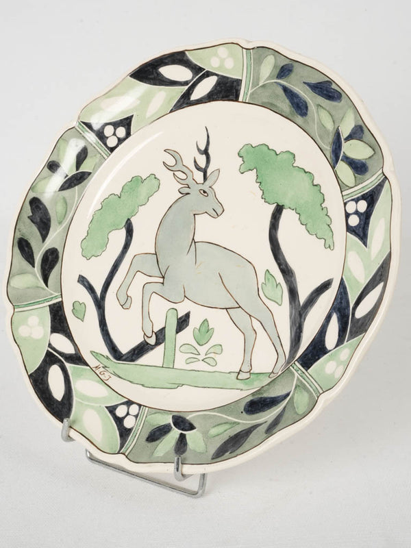 Decorative 1920s woodland scene plate