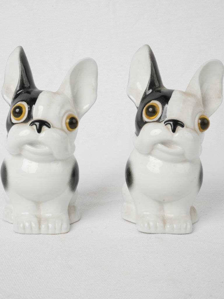 1930s Pair Of  Porcelain French Bulldogs Figurines - 5"