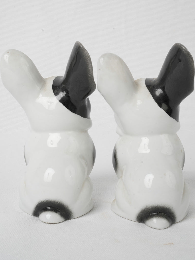 1930s Pair Of  Porcelain French Bulldogs Figurines - 5"