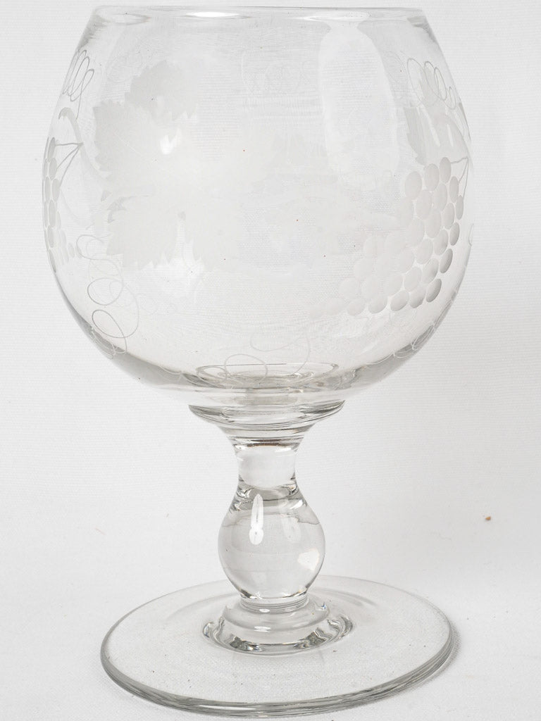 Delicate engraved French tableware glass