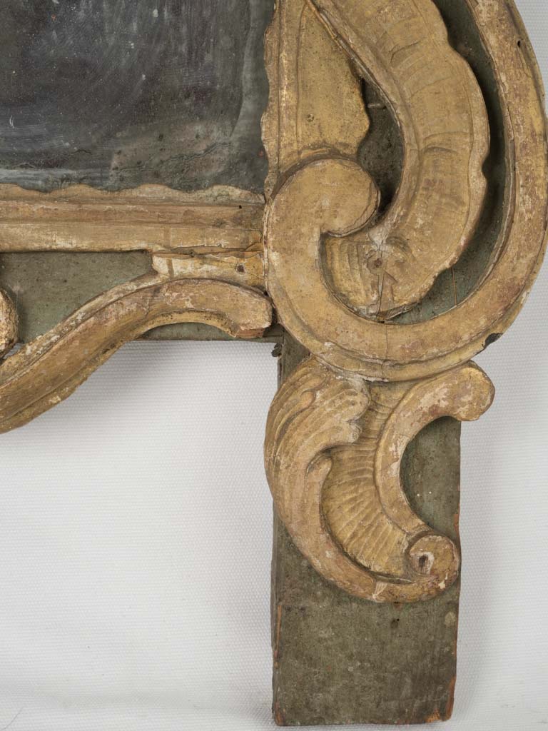 Weathered Patina Acanthus Pediment Mirror