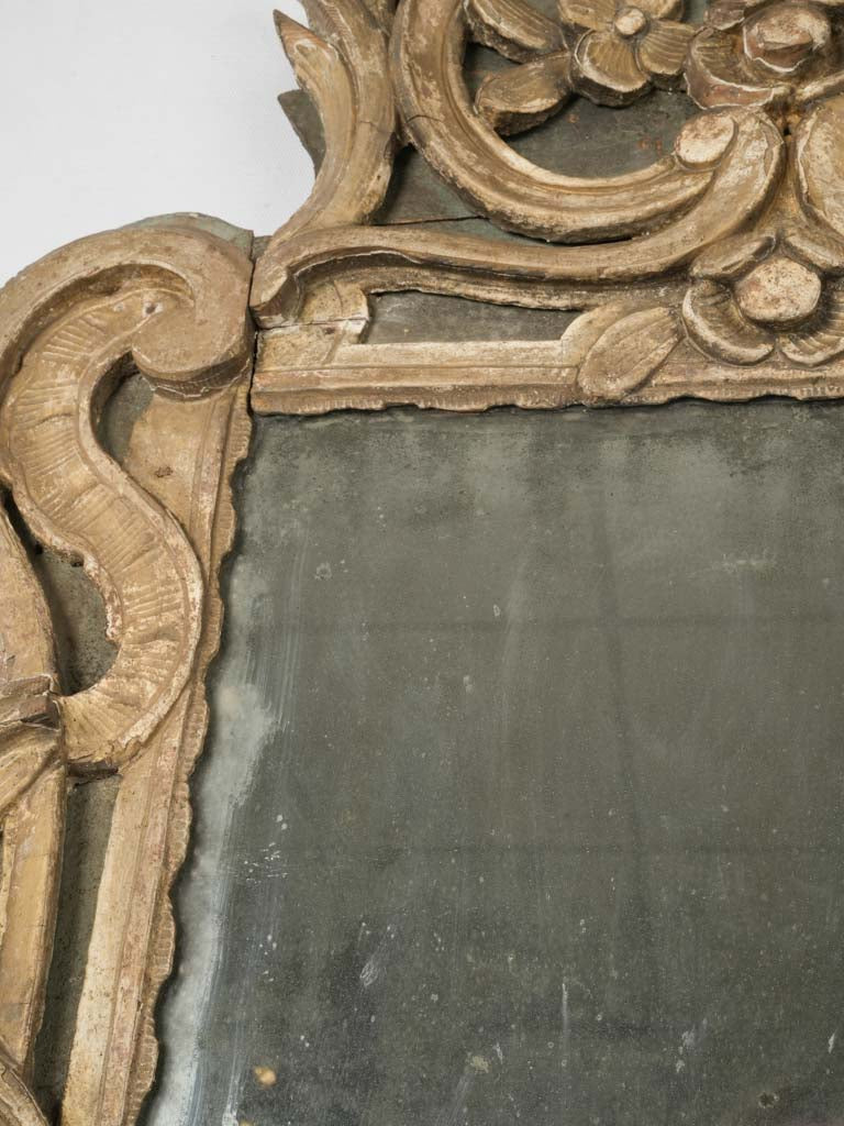 Floral Carved Wooden Pediment Mirror