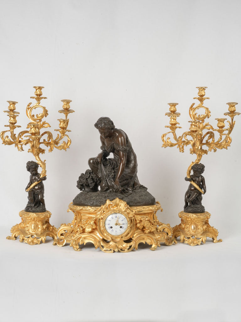 Opulent Napoleon III mantel garniture