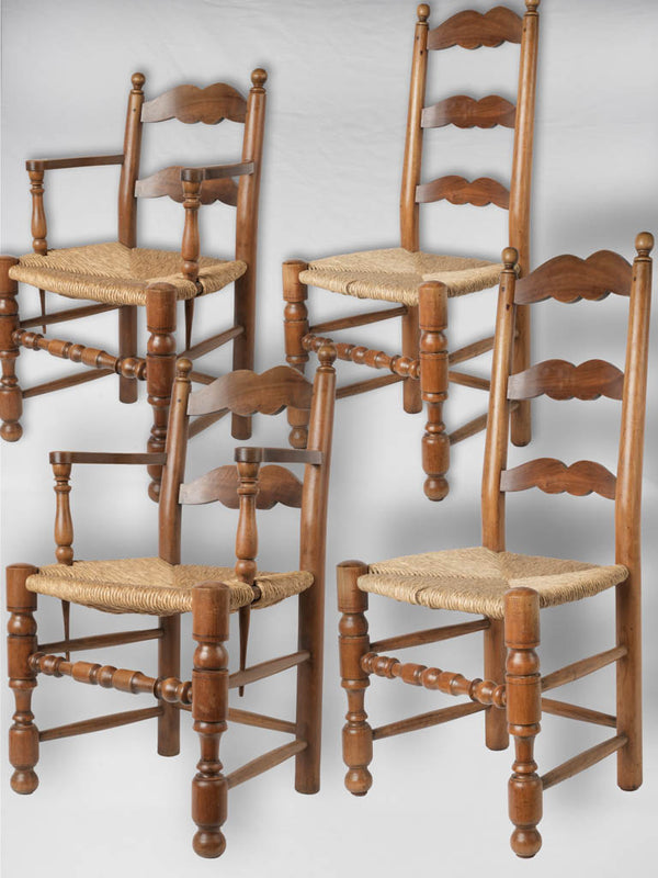 Elegant French walnut dining chairs