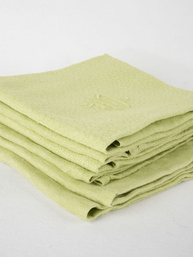 Antique French-dyed cotton napkins set