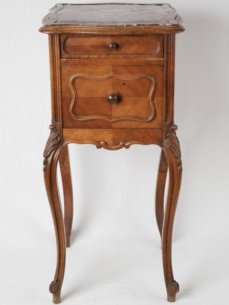 Rustic, Aged, French Marquetry nightstand