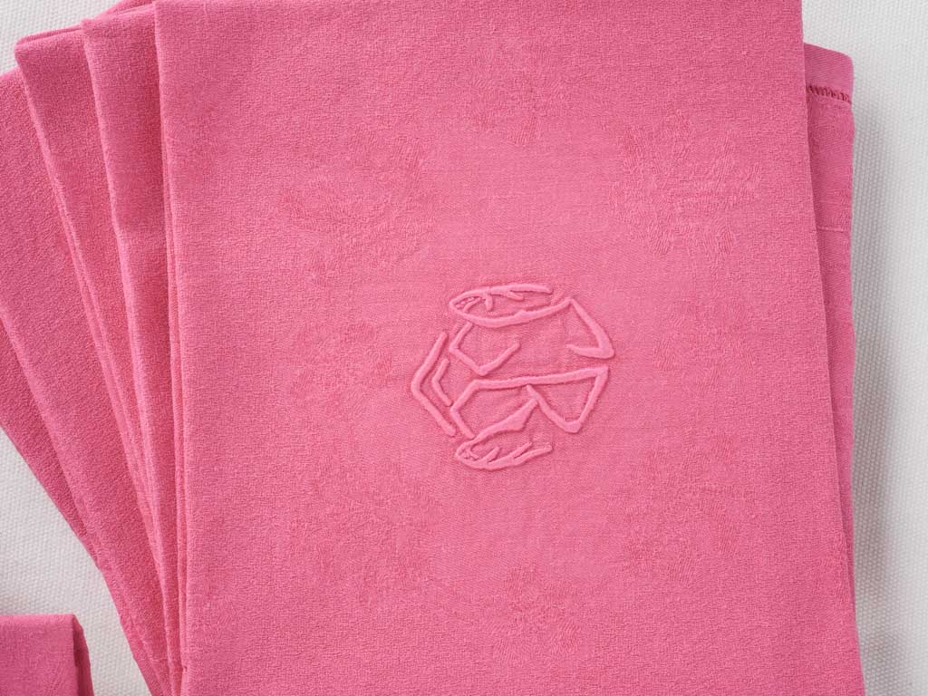 Eclectic pink antique linen napkins