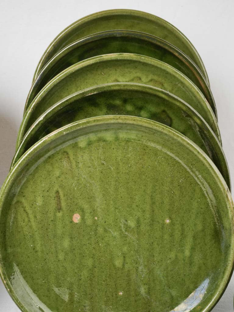 Stunning Set of 30 Handmade Savoy Plates w/ Deep Green Glaze - 10¼" and  8¼"